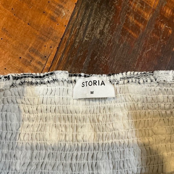 Storia Sunny Days Gingham Halter Mini Dress Black White  Size M - Picture 8 of 10